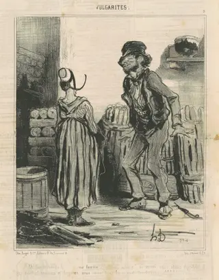 Ah! Fouchtrra! ... Ma femme ..., by Honoré Daumier, ink, 1841