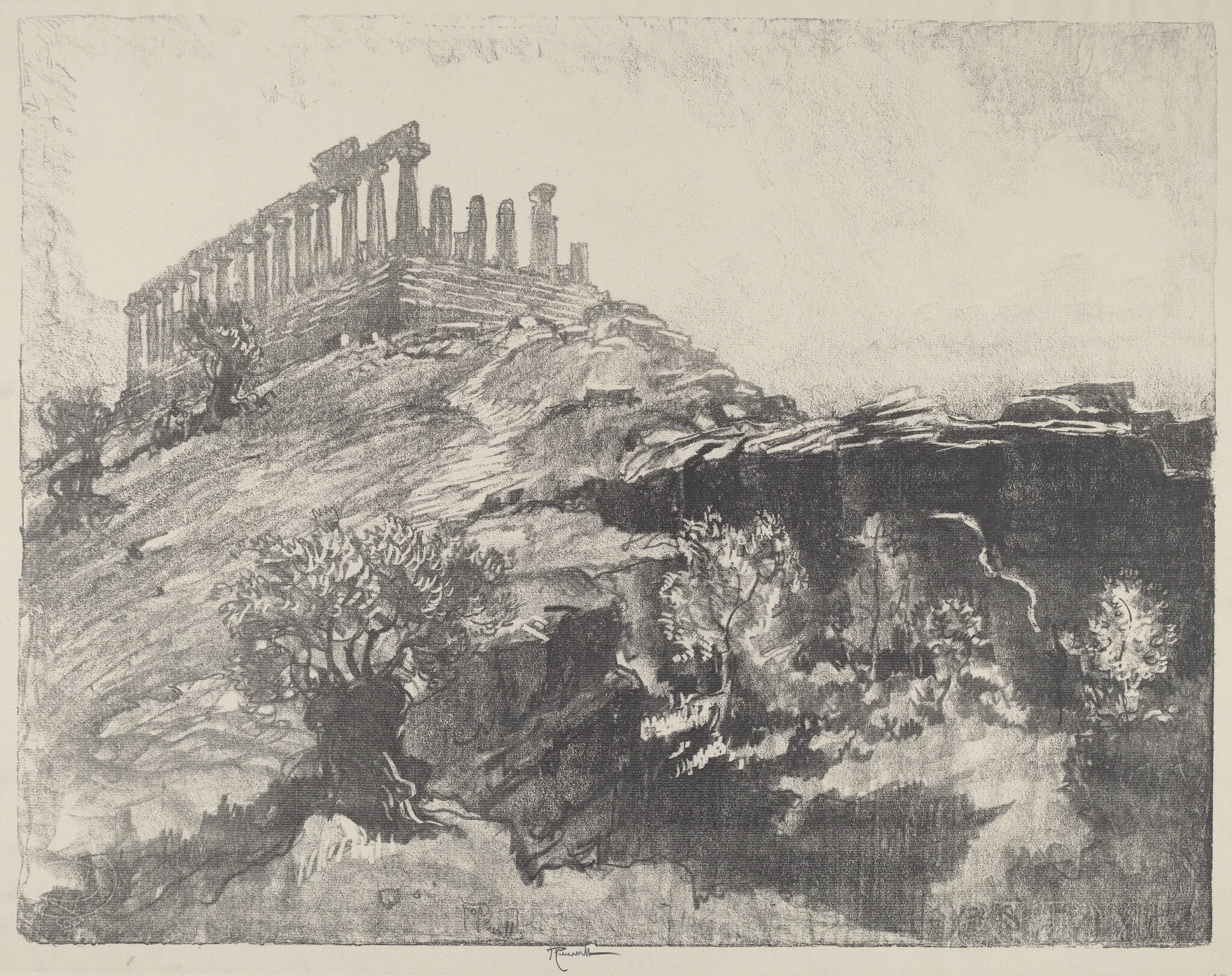 The Temple of Concord on the Wall, Girgenti, detail