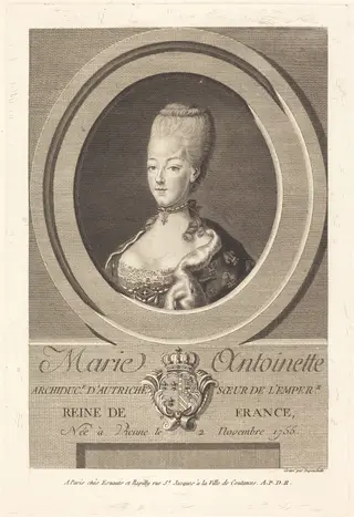 Marie-Antoinette, by Charles-Eugene Duponchel, ink, 1774