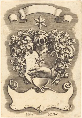 Crest, by Michel Le Blon, ink, 1622