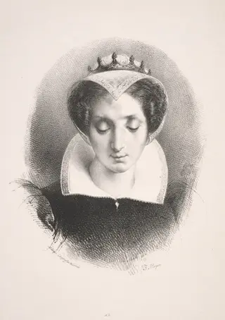 Mary Stuart, Queen of Scots, by Francesco Hayez, ink, 1827
