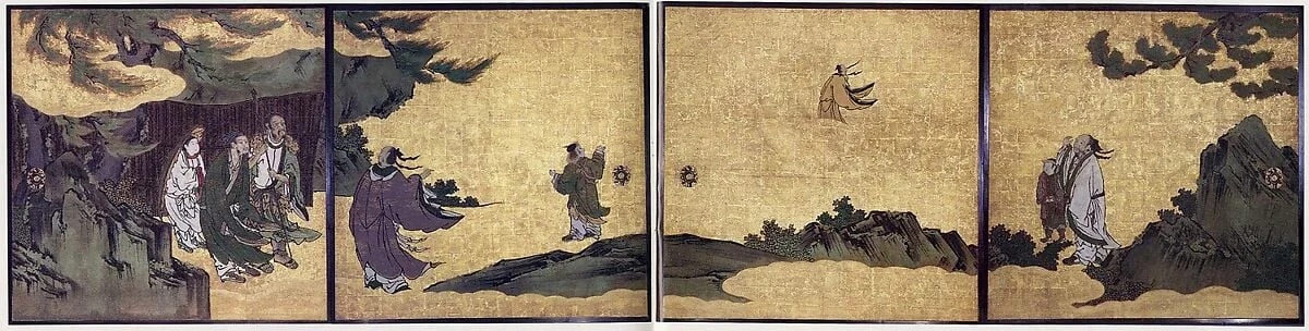 列子図襖|The Daoist Immortal Liezi, detail