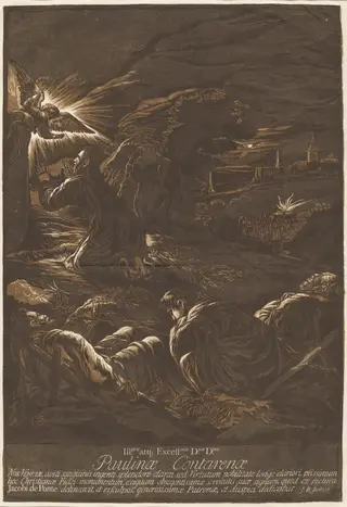 Christ on the Mount of Olives, by John Baptist Jackson, ink, 1743