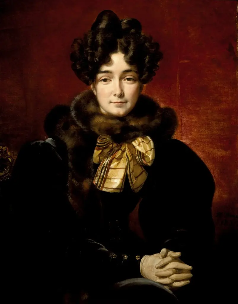 Portrait of a Lady (Possibly Mrs. Patrick Campbell, Neé Fitzgerald), by Horace Vernet, oil, 1831