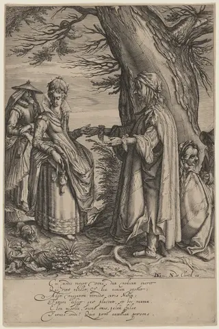 The Fortune Teller, by Andries Jacobsz Stock, ink, 1608