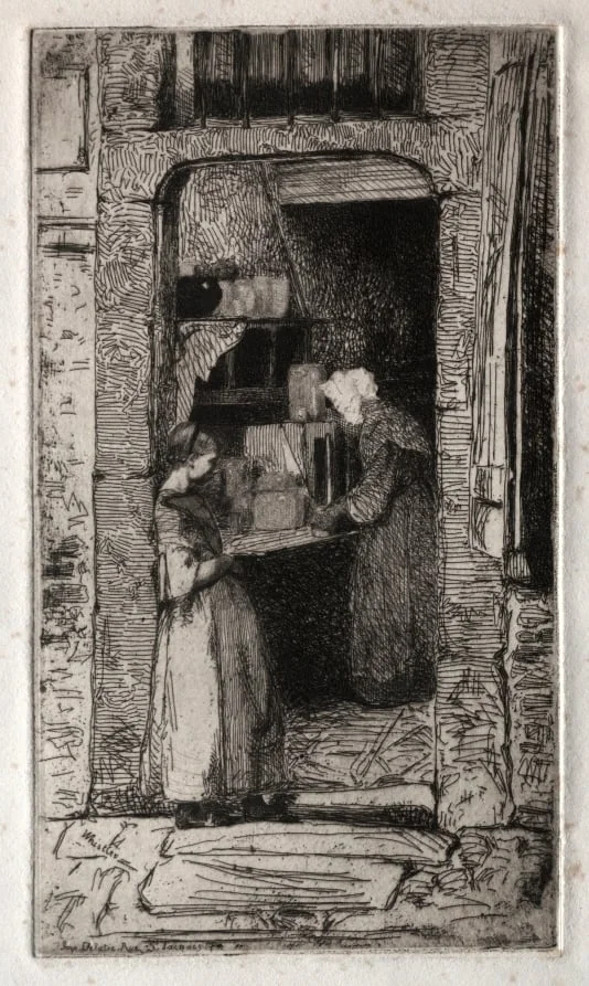 Twelve Etchings from Nature: La Marchande de Moutarde, detail