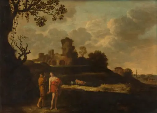 Arcadian Landscape with Herdsmen and Cattle, by Dirck Dalens, unspecified, 1630