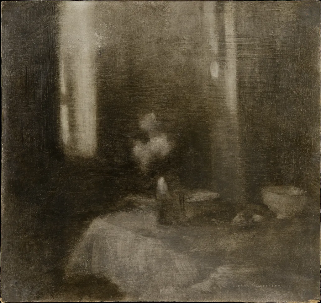 Interior with a Vase, by Eugène Carrière, oil, 1898