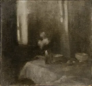Interior with a Vase, by Eugène Carrière, oil, 1898