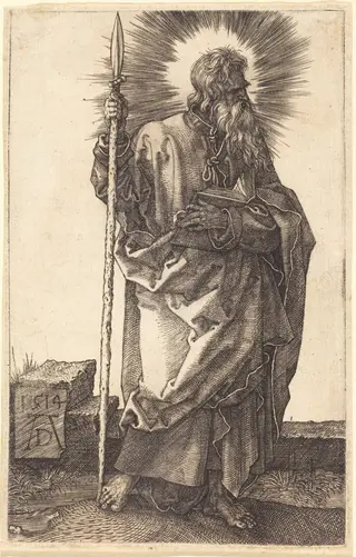 Saint Thomas, by Albrecht Dürer, ink, 1514