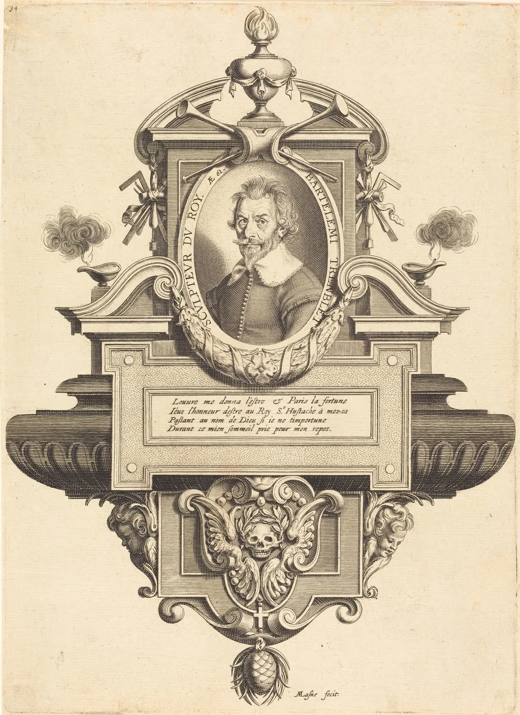 Barthelemy Tremblay, by Michel Lasne, ink, 1639