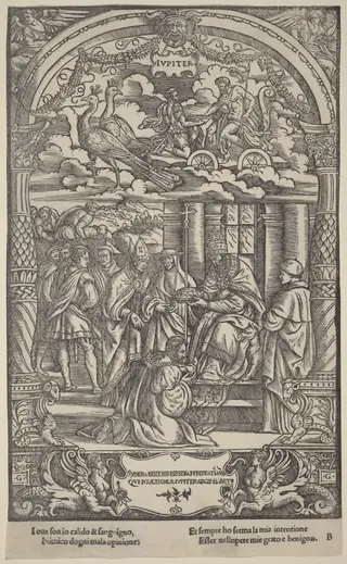 Jupiter, by Gabriele Giolito de' Ferrara, ink, 1534