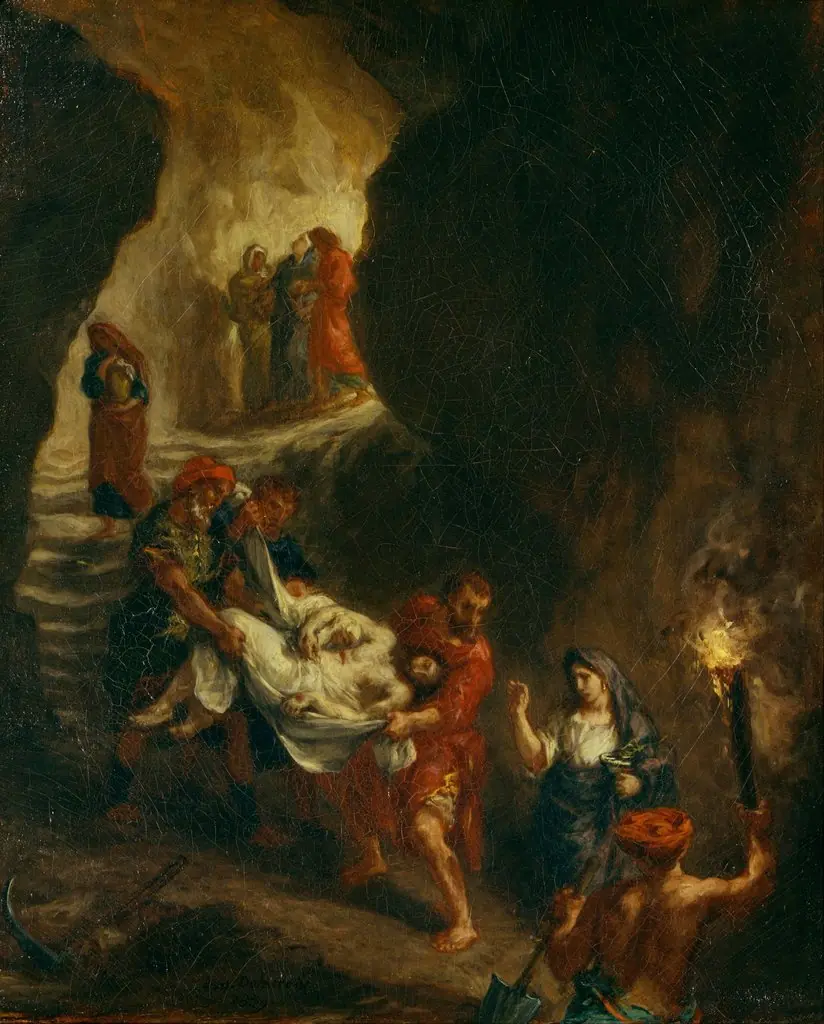 Christ Carried Down to the Tomb, by Eugène Delacroix, oil, 1859