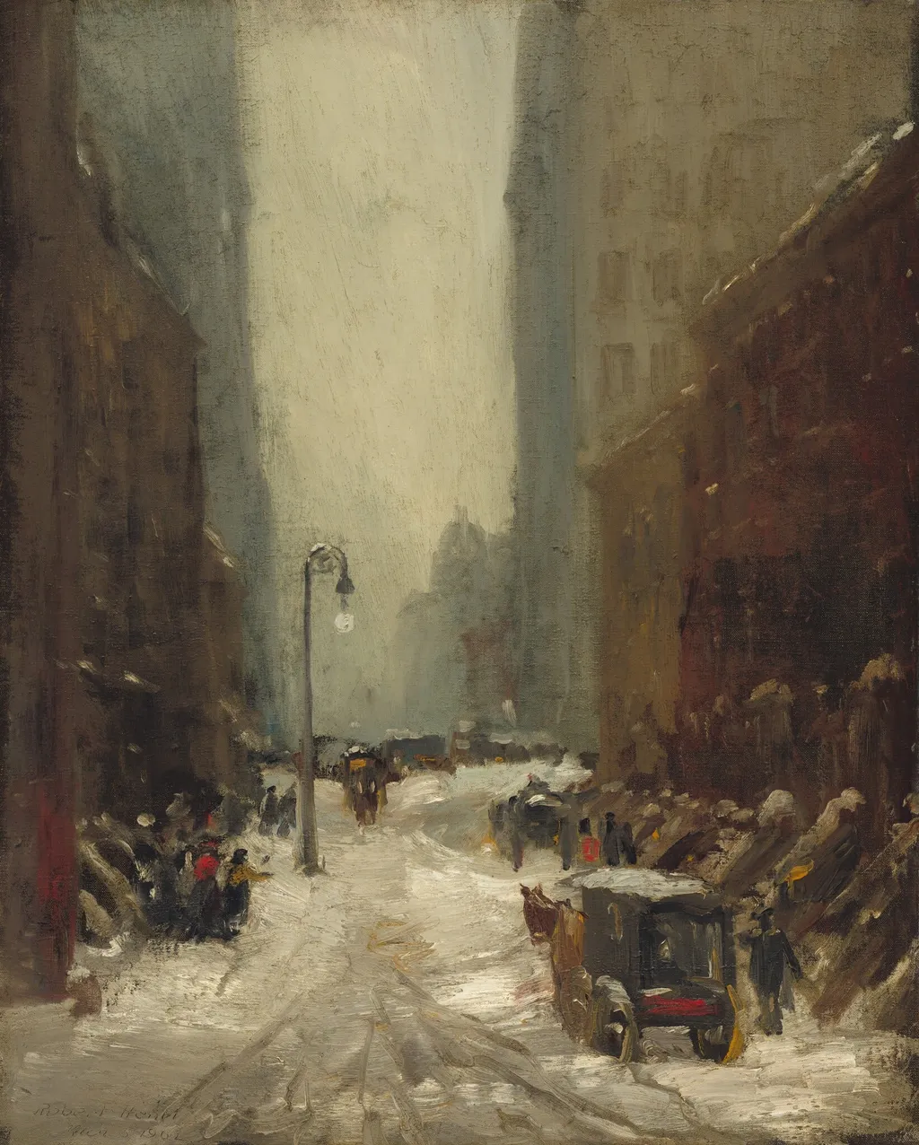 Snow in New York, by Robert Henri, oil, 1902