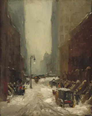 Snow in New York, by Robert Henri, oil, 1902