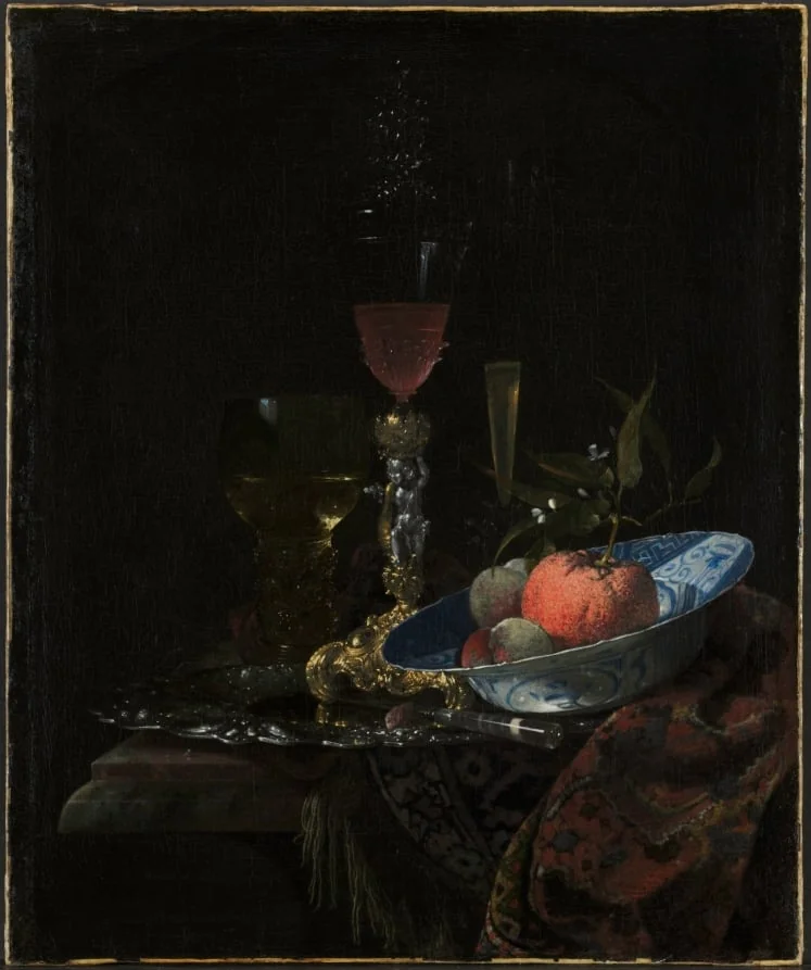 Wineglass and a Bowl of Fruit, detail
