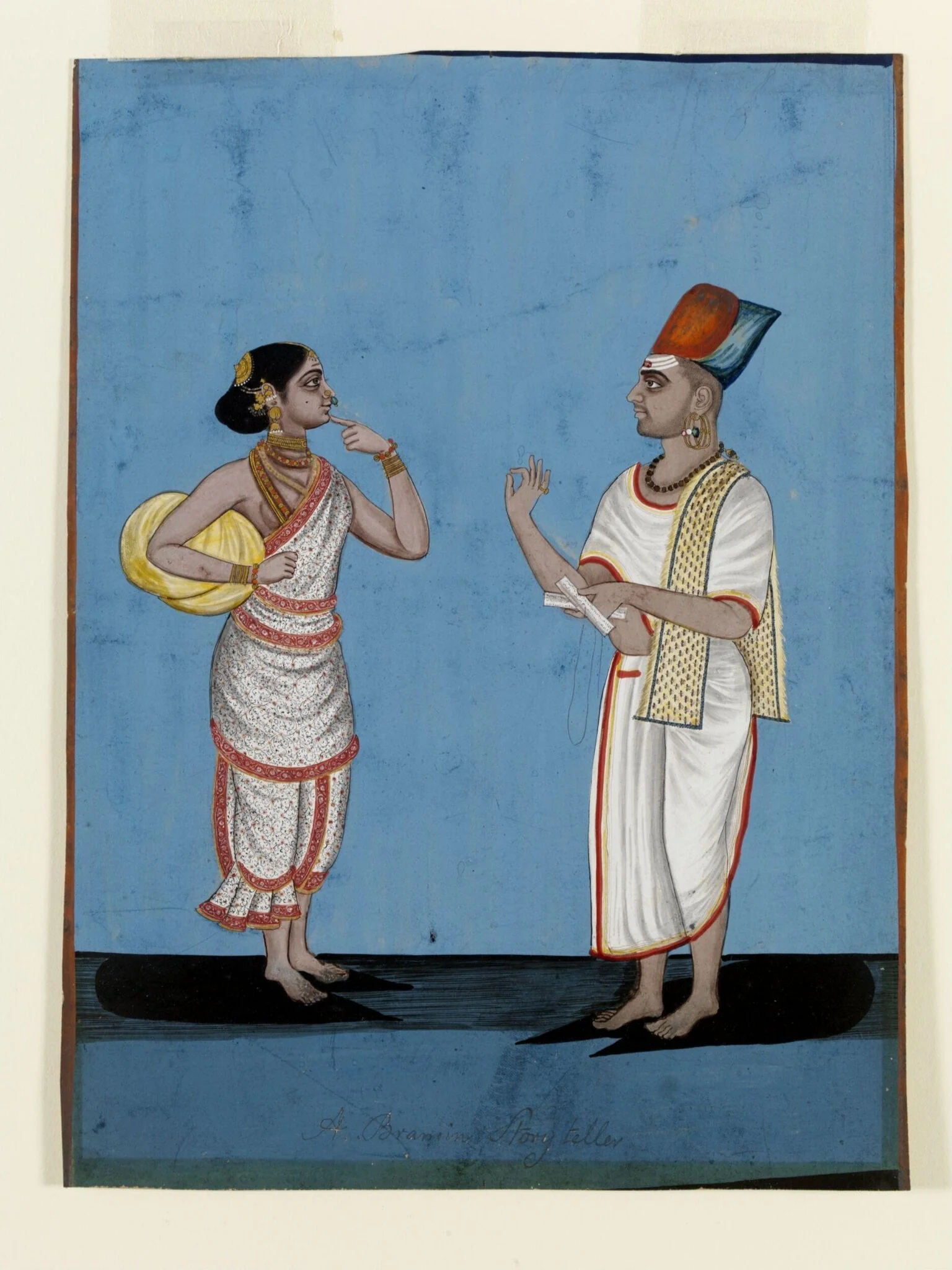 A Brahmin story-teller and his wife, detail