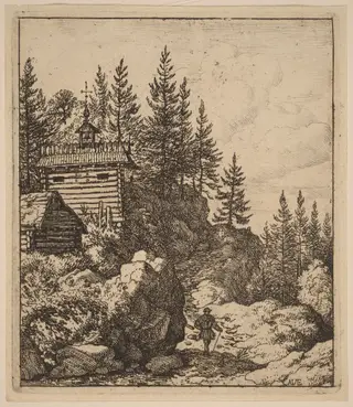 Chapel, by Allart van Everdingen, ink, 1650