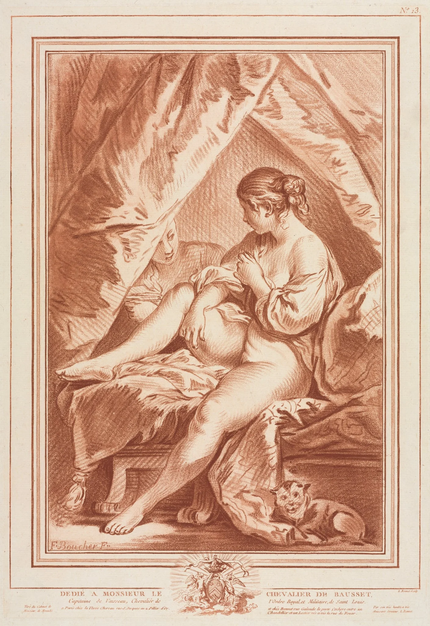 Young Woman Seated on a Bed, detail