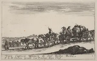 Baggage Train, by Stefano Della Bella, ink, 1641