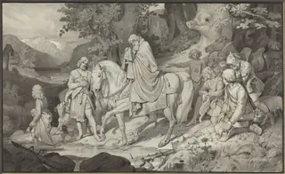 The Count of Habsburg, by Philipp von Foltz, graphite, 1837