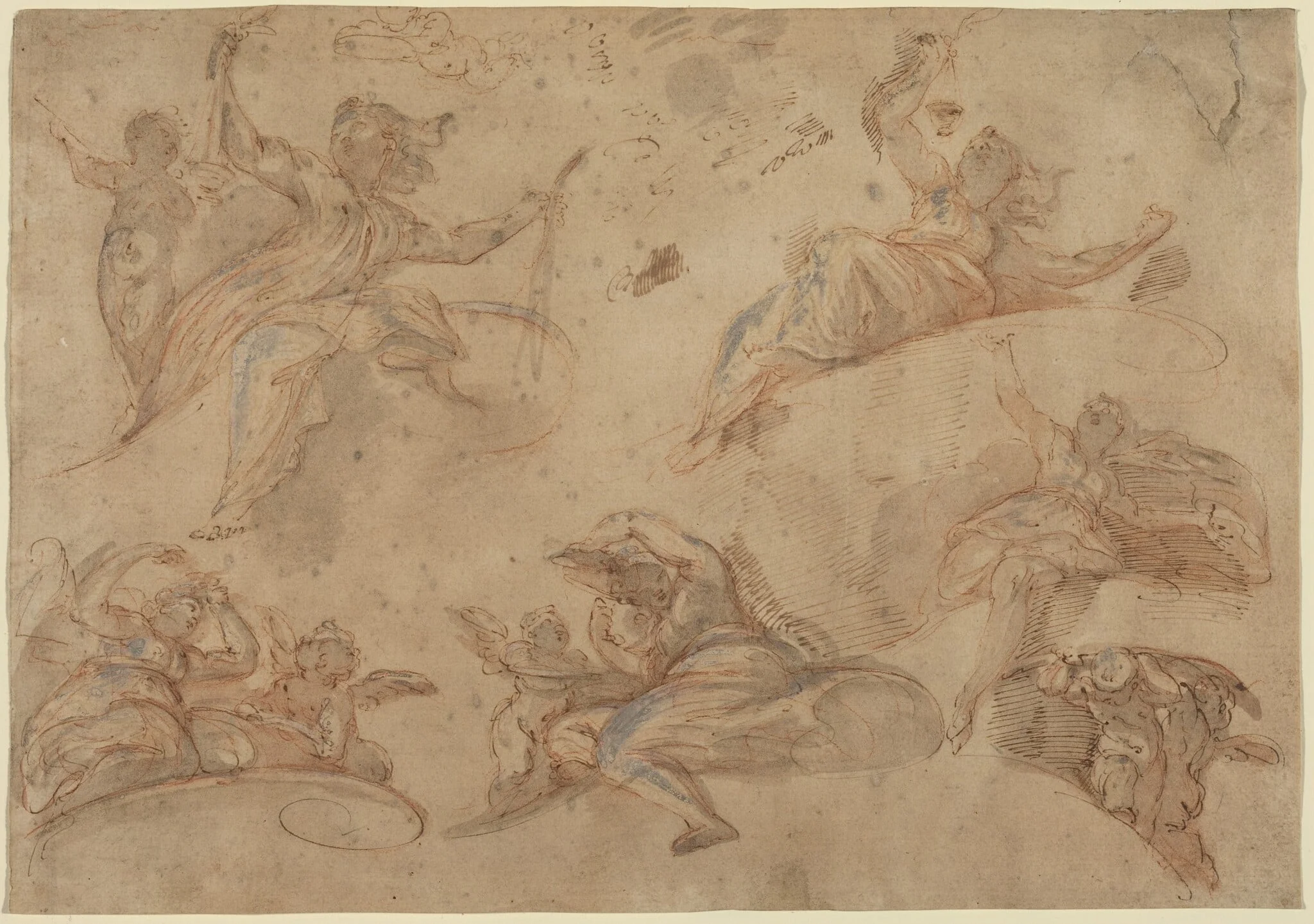 Allegorical Figures Seen from Below, detail