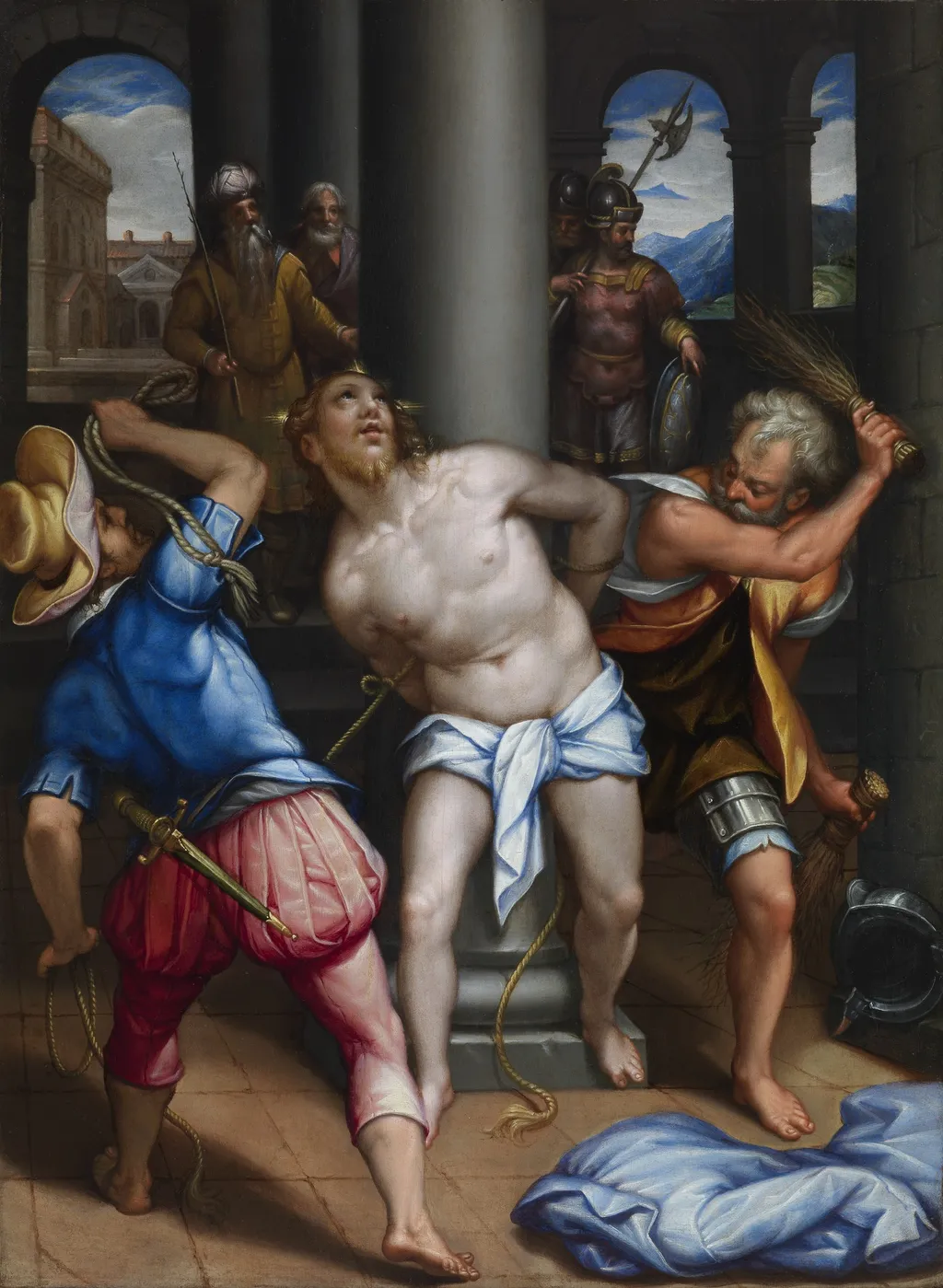 Christ at the Column, by Denys Calvaert, oil, 1590