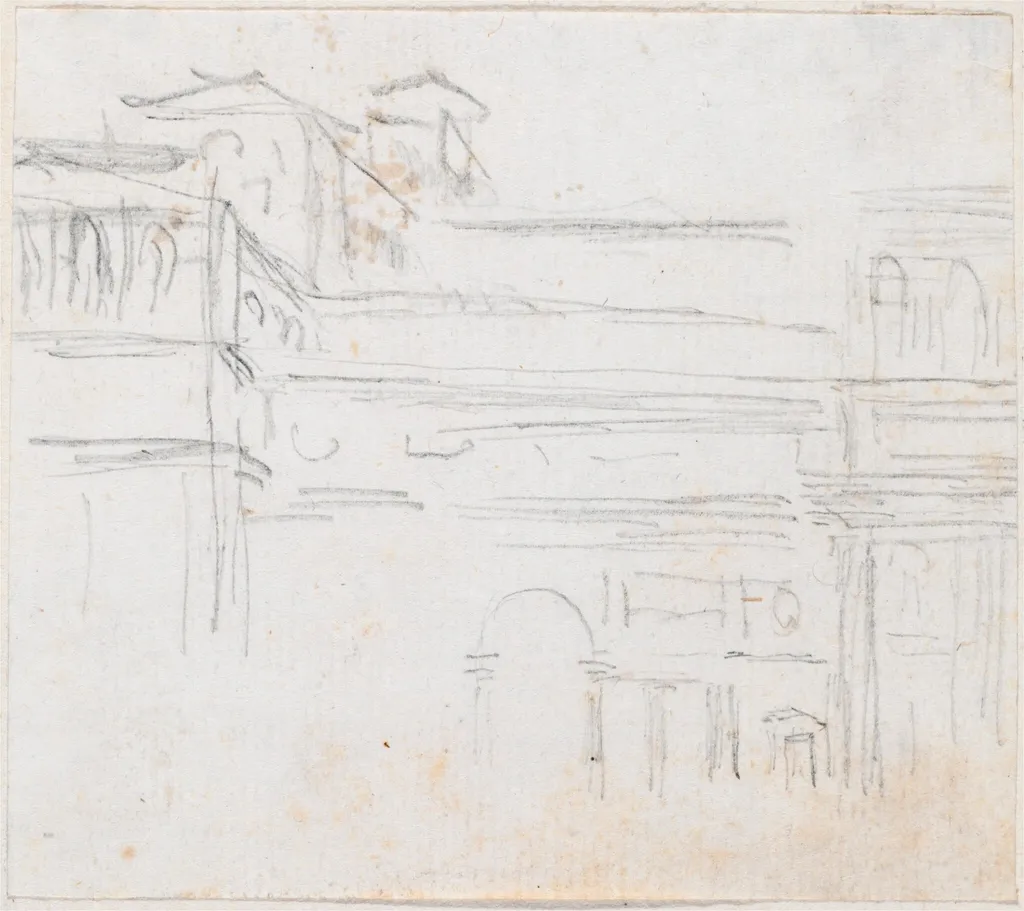 Villa Medici, by Hubert Robert, graphite, 1760