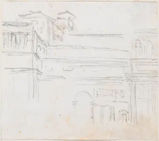 Villa Medici, by Hubert Robert, graphite, 1760