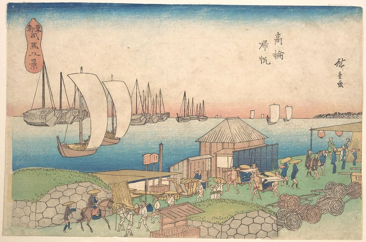 東都司馬八景 高輪帰帆|River View at Takanawa, detail