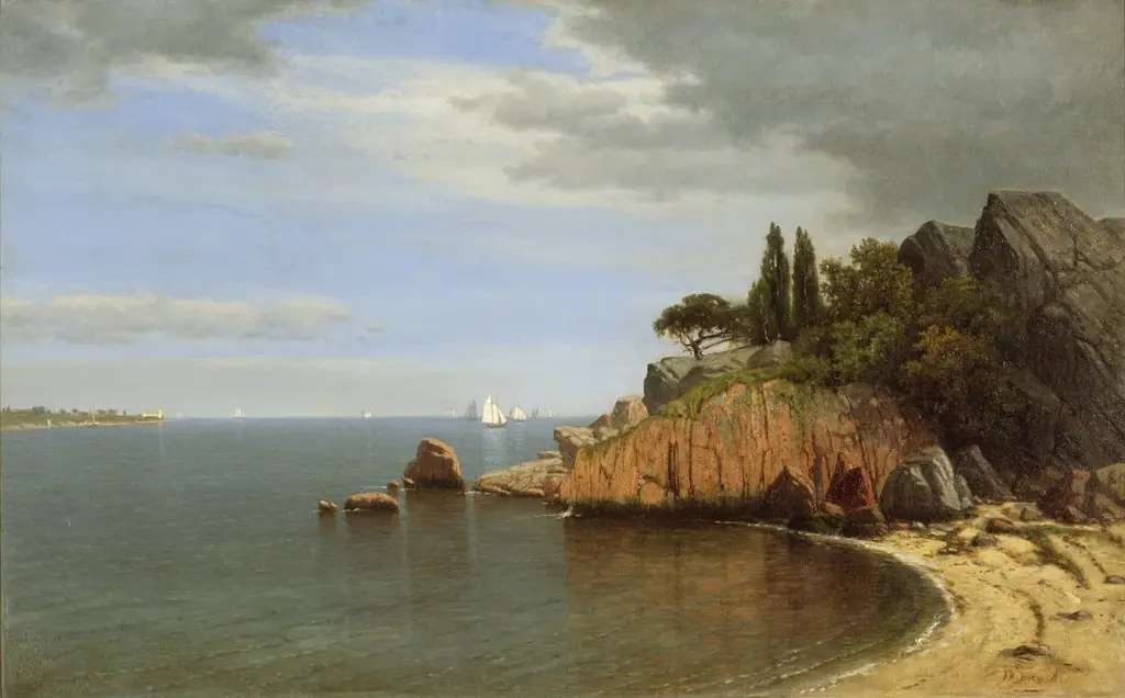 Inside Eastern Point, Gloucester Bay, by James Renwick Brevoort, oil, 1871