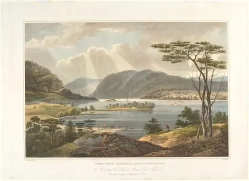 View from Fishkill Looking to West Point, by John Hill, ink, 1825