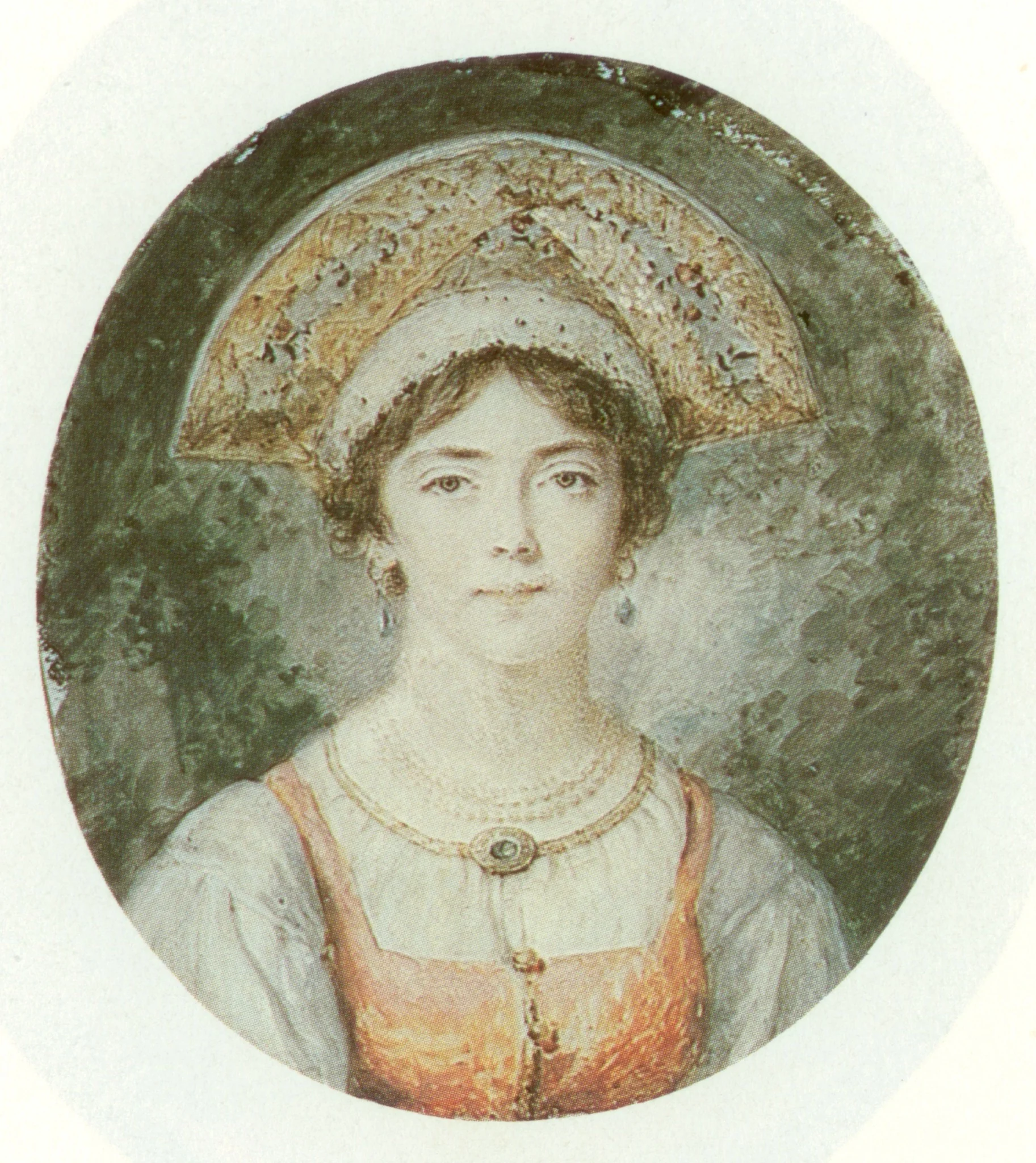 Wife Charlotta in Russian dress, detail