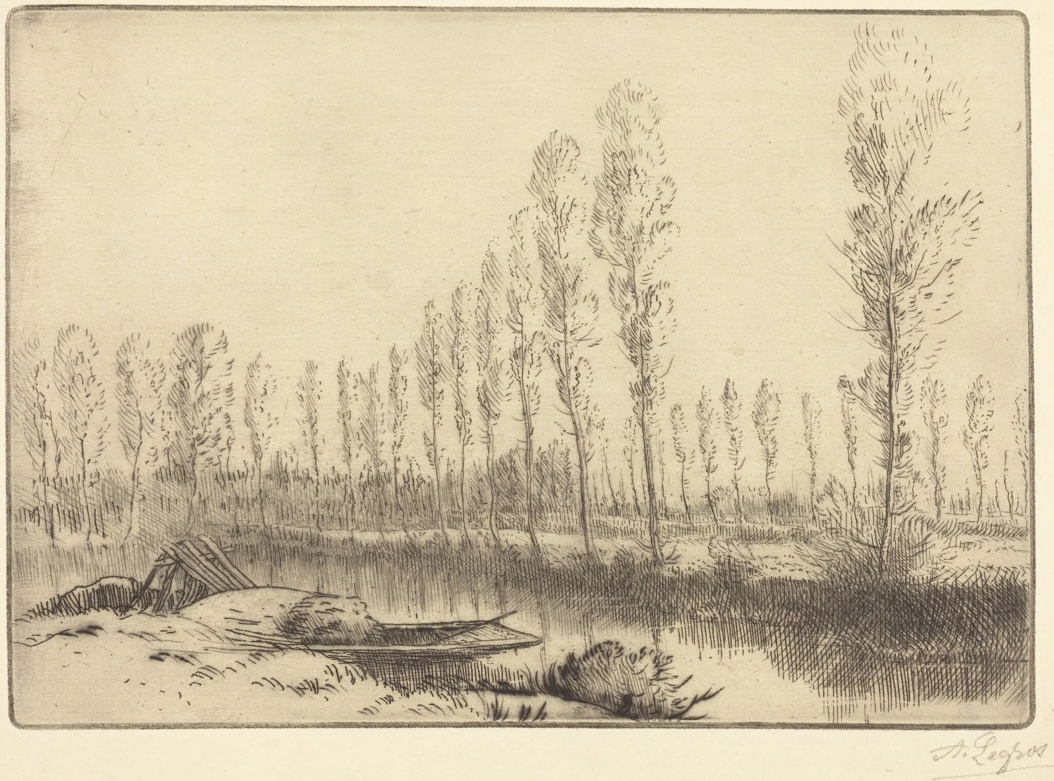 Poplars near Amiens (Pres d'Amiens, les tourbieres), detail