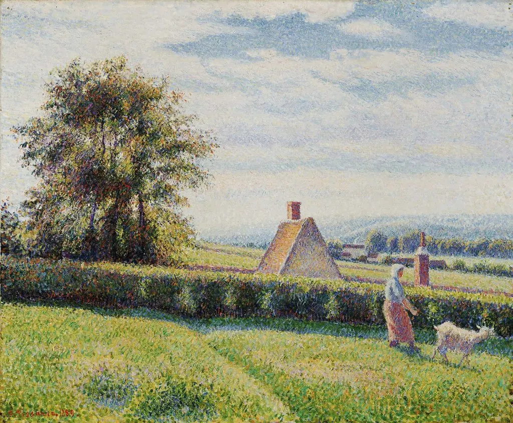 Spring Pasture, by Camille Pissarro, oil, 1895