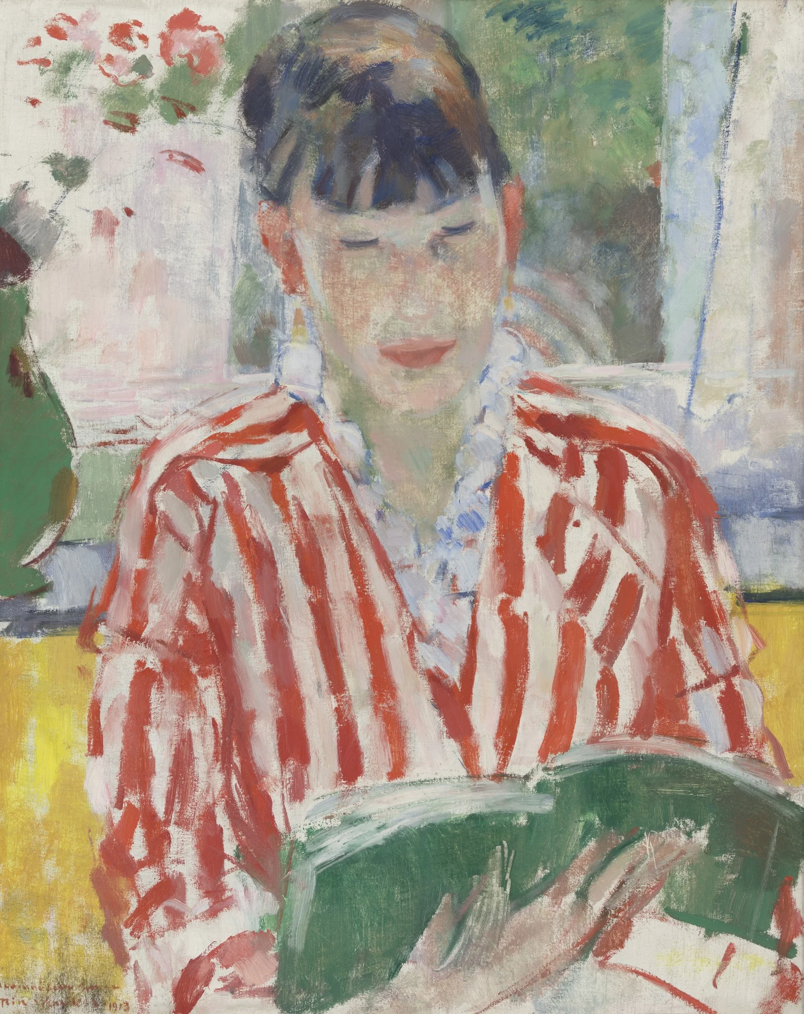 Woman Reading, detail