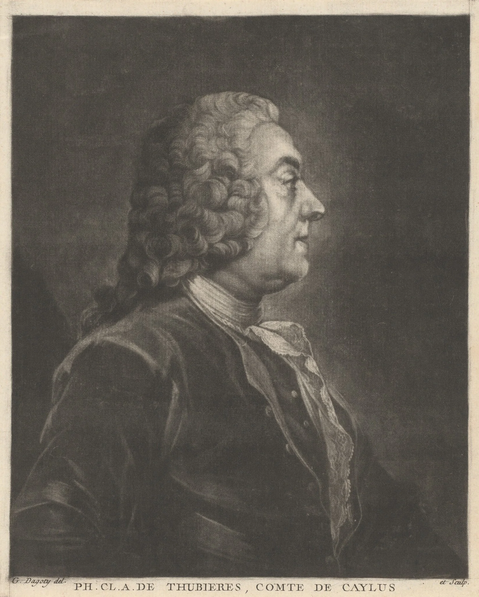 Ph. Cl. A. de Thubières, Comte de Caylus, detail