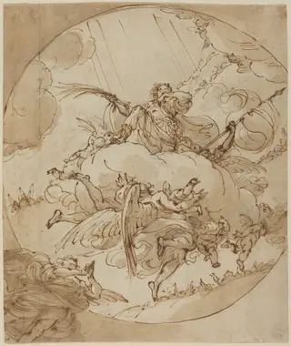 The Apotheosis of San Vitale, by Ubaldo Gandolfi, chalk, 1781