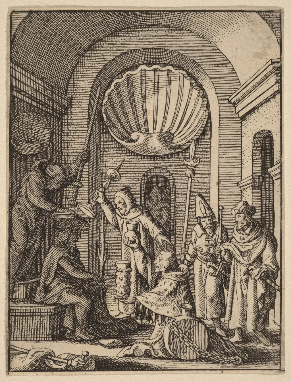 The Mocking, by Wenceslaus Hollar, ink, 1642