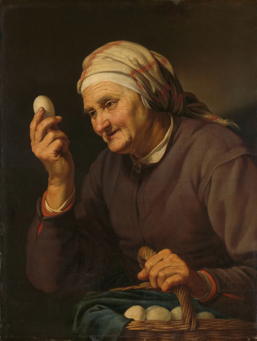 Old Woman Selling Eggs, by Hendrick Bloemaert, oil, 1632