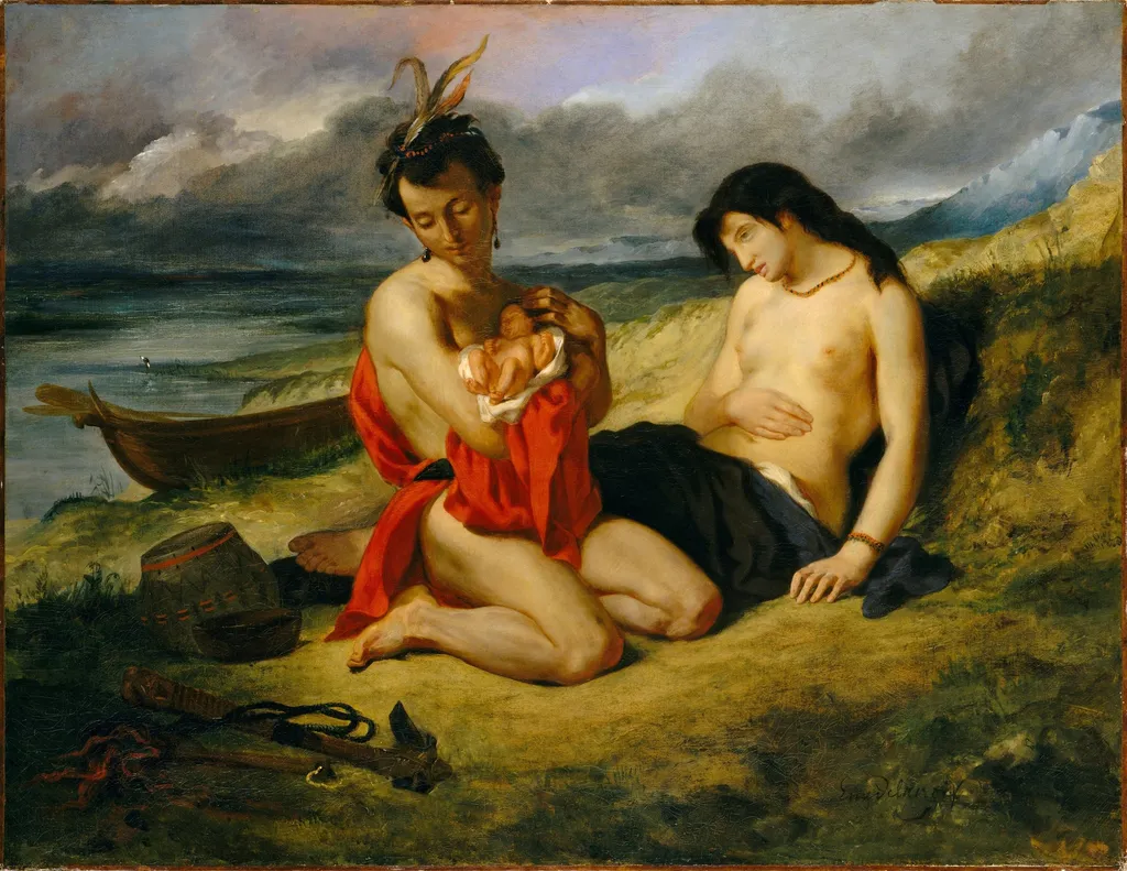 The Natchez, by Eugène Delacroix, oil, 1835