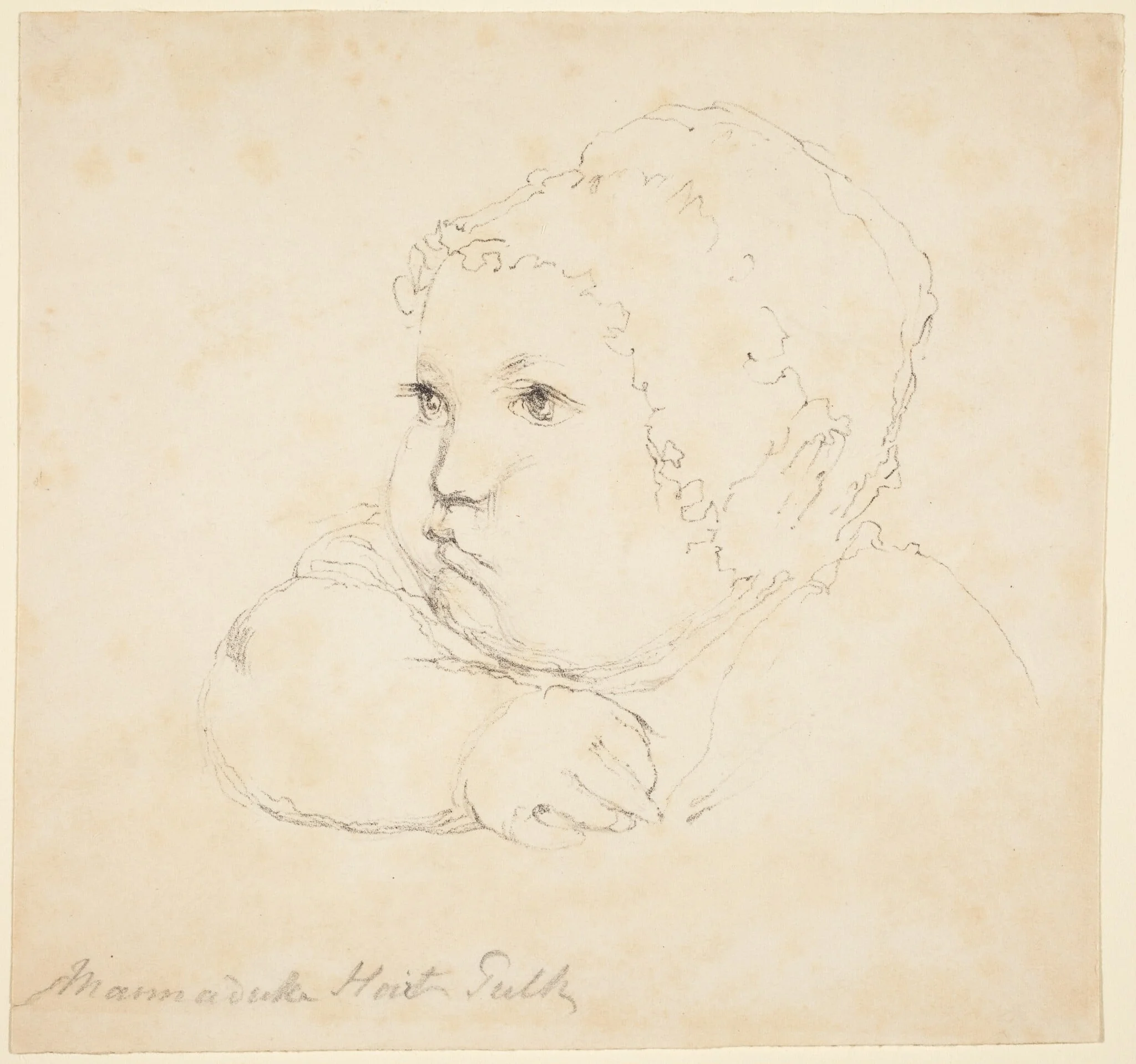 Head of a Child in a Cap, detail