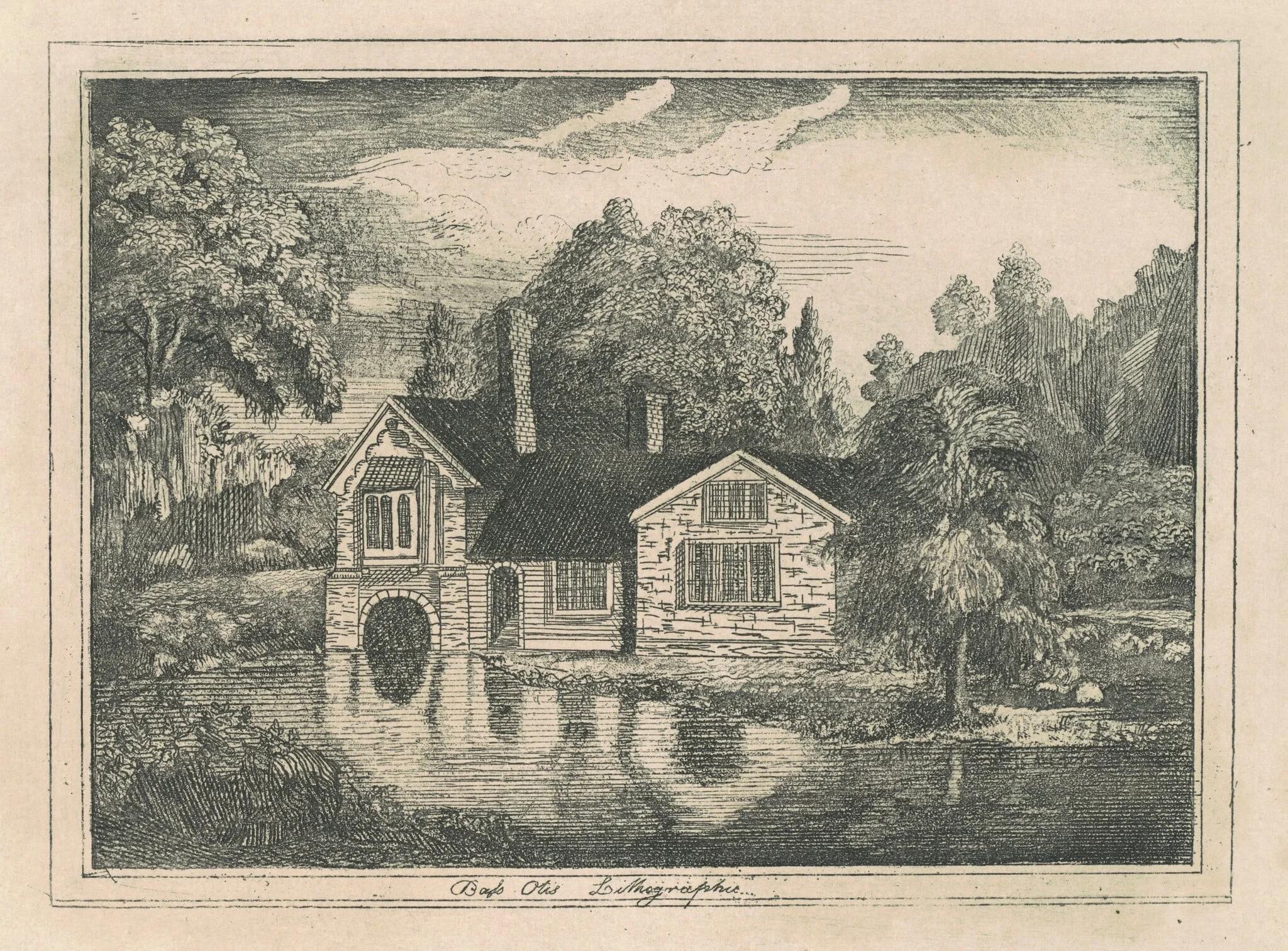 House by a Pond, detail