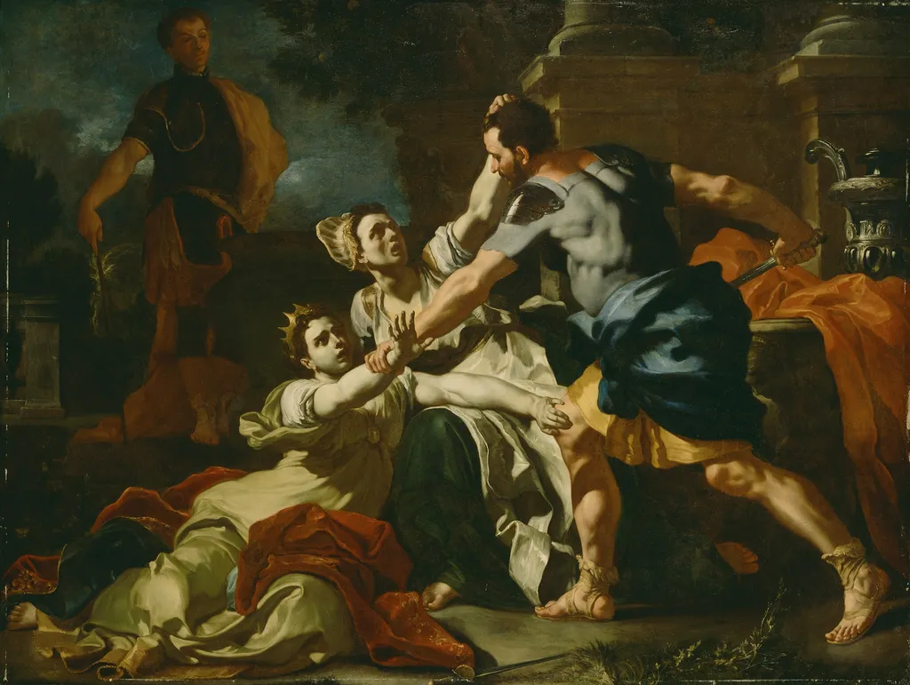Death of Messalina, by Francesco Solimena, oil, 1704