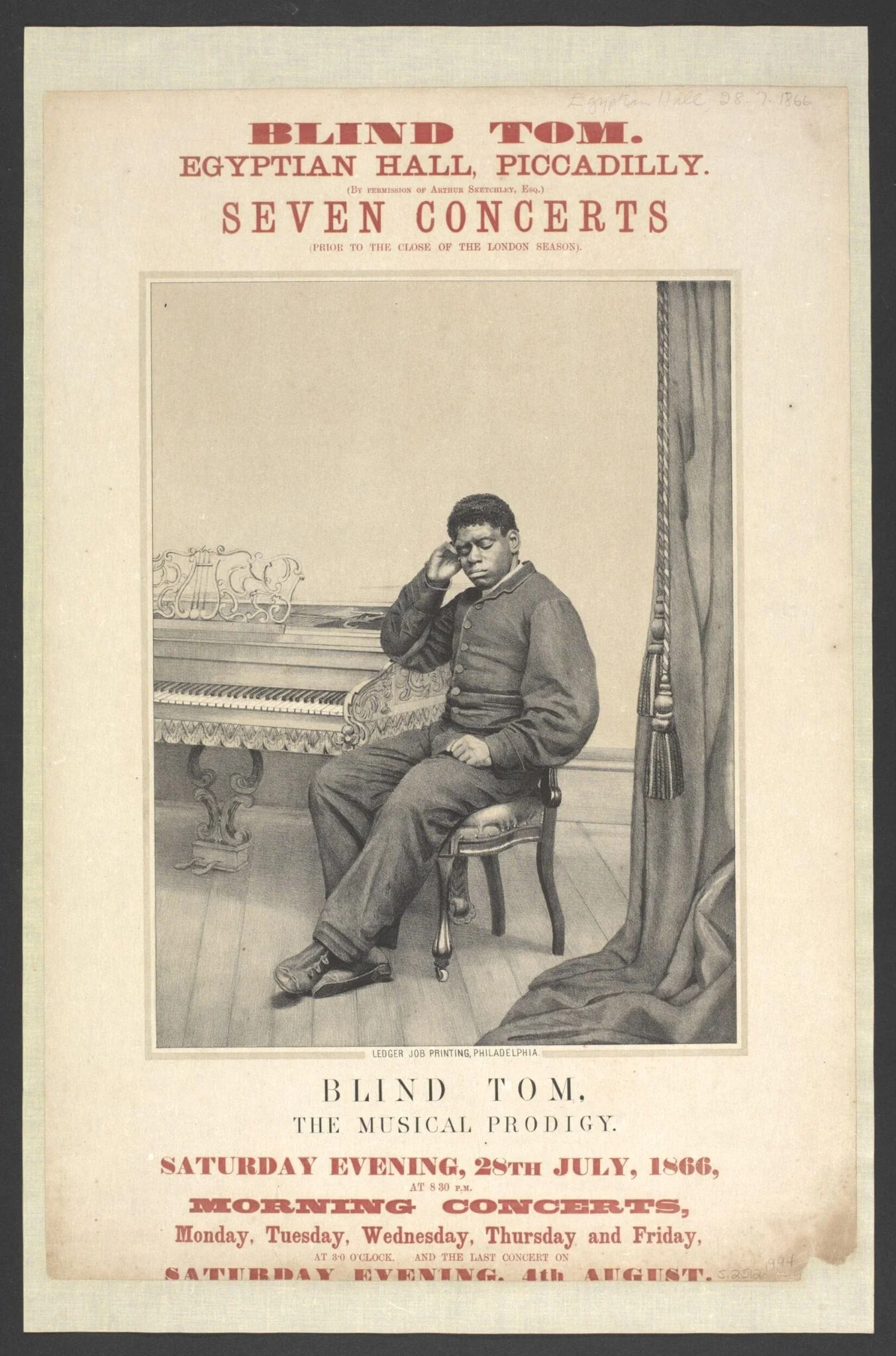 Blind Tom poster, detail