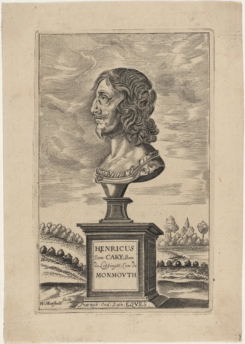 Henry Cary, Earl of Monmouth, by William Marshall, ink, 1649