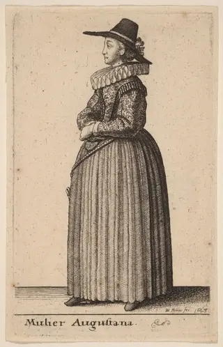 Mulier Augustana, by Wenceslaus Hollar, ink, 1643