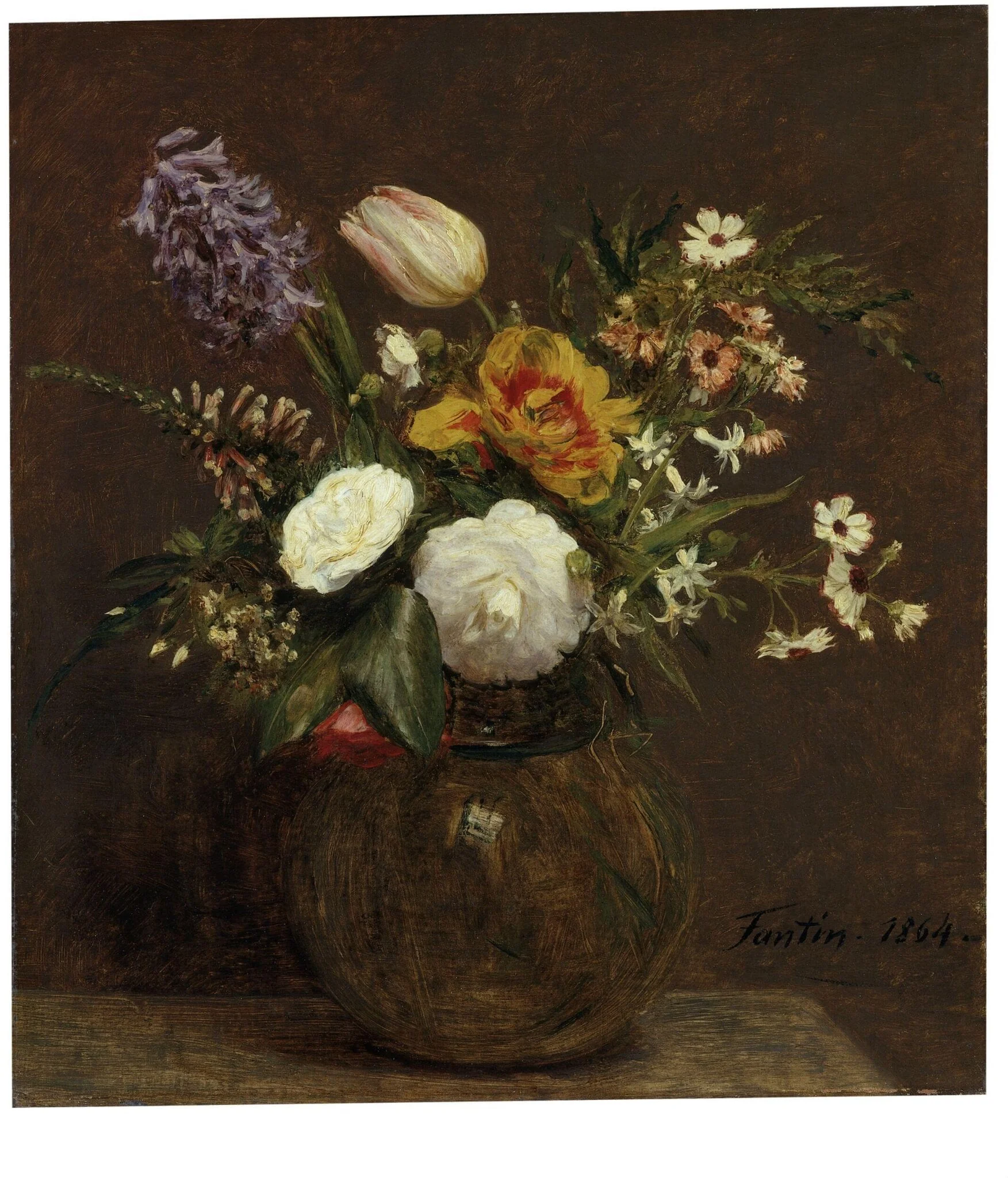 Flowers: Tulips, Camellias, Hyacinths, detail