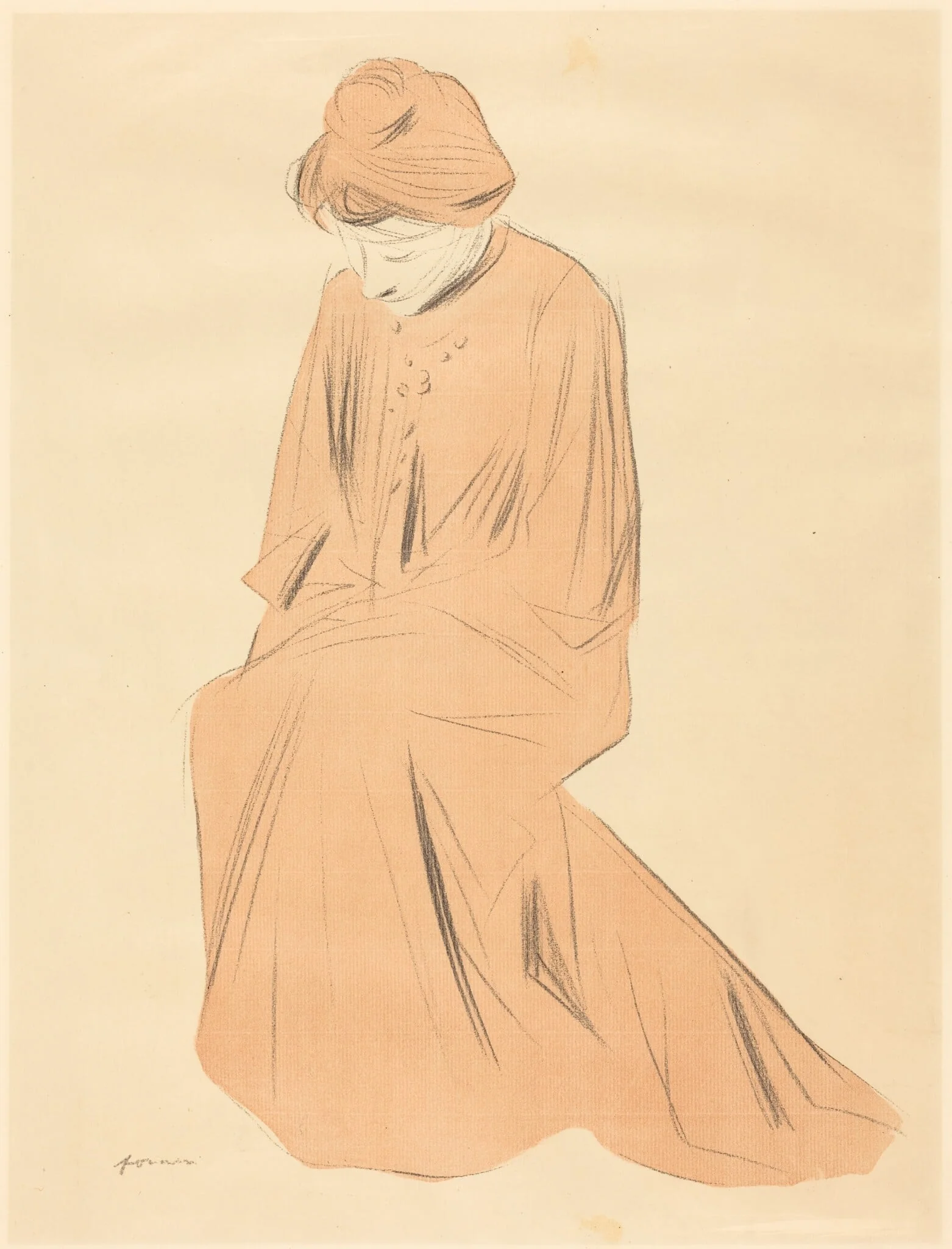 Etude de femme assise (Study of a Seated Woman), detail