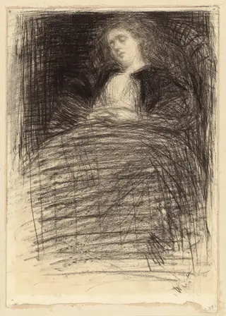 Sleeping Woman, by James McNeill Whistler, charcoal, 1863